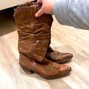 Brown Leather Cowboy Boots